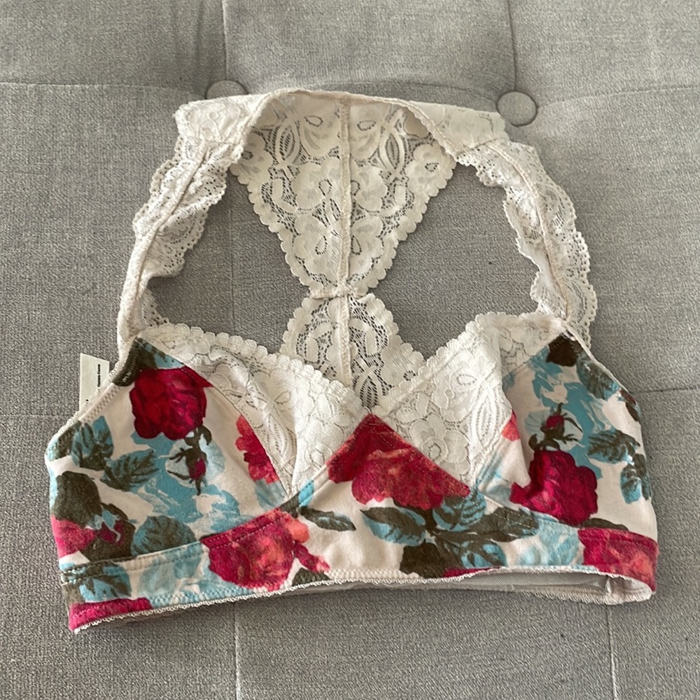 Free People lace floral bralette